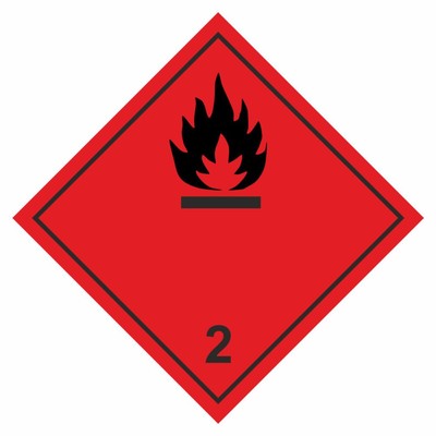 Наклейка на авто "ДОПОГ Опасный груз" Легковоспламеняющийся газ 2, 250 х 250 мм
