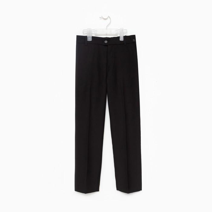 Брюки для мальчиков, цвет чёрный, рост 110-116см