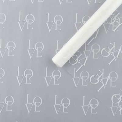 Плёнка для цветов упаковочная матовая «Любовь» 0.7×8 м, 40 мкм