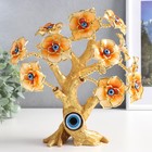 Сувенир от сглаза "Цветущее дерево" золото, оранж 17,5х6,5х23 см - фото 6930340