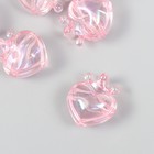 Бусина для творчества пластик "Сердечко с короной розовое" 2,1х1,4х2,5 см - фото 319500831