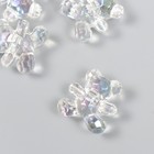 Бусина для творчества пластик "Медвежонок 3D прозрачный перламутр" 3х1,5х3,2 см (комплект 6 шт) - фото 22254032