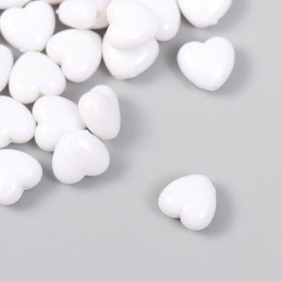 Набор бусин для рукоделия и плетения «Арт Узор. Сердечко белоснежное», 20 г, пластик, 0.6×1×1 см