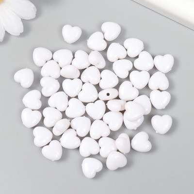 Набор бусин для рукоделия и плетения «Арт Узор. Сердечко белоснежное», 20 г, пластик, 0.6×1×1 см