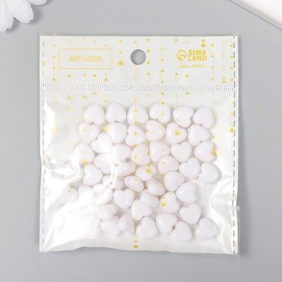 Набор бусин для рукоделия и плетения «Арт Узор. Сердечко белоснежное», 20 г, пластик, 0.6×1×1 см