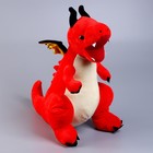 Мягкая игрушка «Дракон», с чёрными крыльями, 45 см, цвет красный - фото 3264606