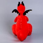 Мягкая игрушка «Дракон», с чёрными крыльями, 45 см, цвет красный - фото 3606171