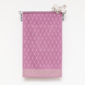 Полотенце махровое 70х130см Джульетта, сиренево-розовый, 420 г/м, хл100%