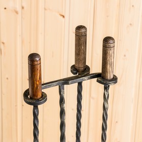 

Набор каминный: кочерга, щетка, совок, 40х72 см, черный