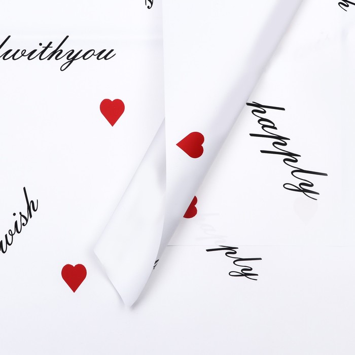 Пленка для цветов матовая, «Цветы с каймой», белый, 0.57×5 м ±5% см - Фото 1