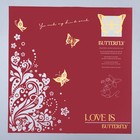 Пленка флористическая, "Бабочки любви", винная 58х58см (комплект 20 шт) - фото 32913540