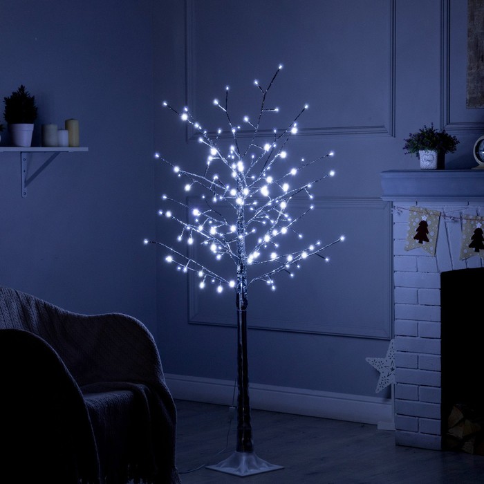 Светодиодное дерево «Серебристое» 1.5 м, 150 LED, постоянное свечение, 220 В, свечение белое - Фото 1