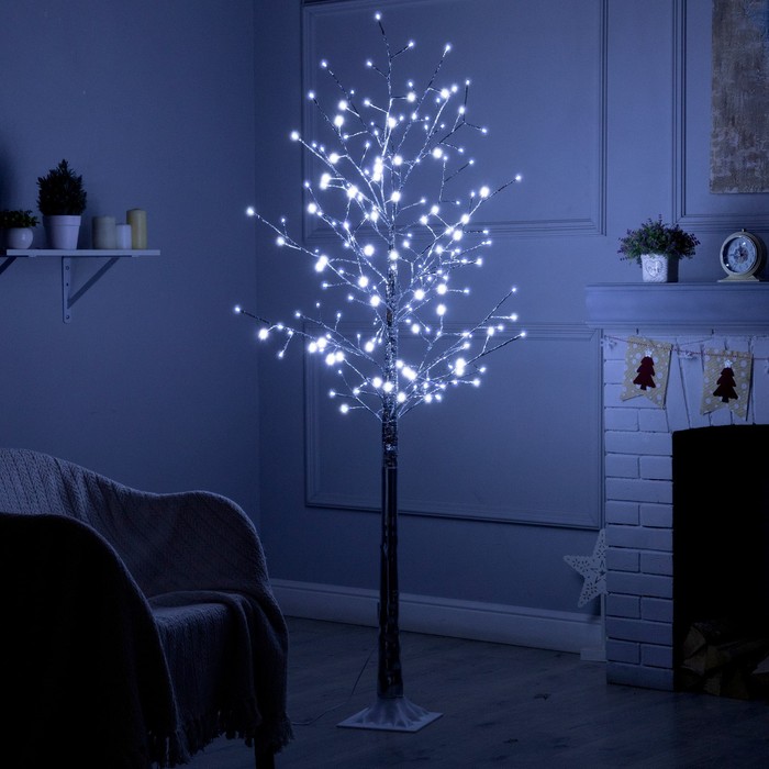 Светодиодное дерево «Серебристое» 1.8 м, 180 LED, постоянное свечение, 220 В, свечение белое - Фото 1