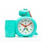 Часы - органайзер с будильником "Динозавр", дискретный ход, d-8 см, 15.8 х 13.5 см, АА - фото 298753633