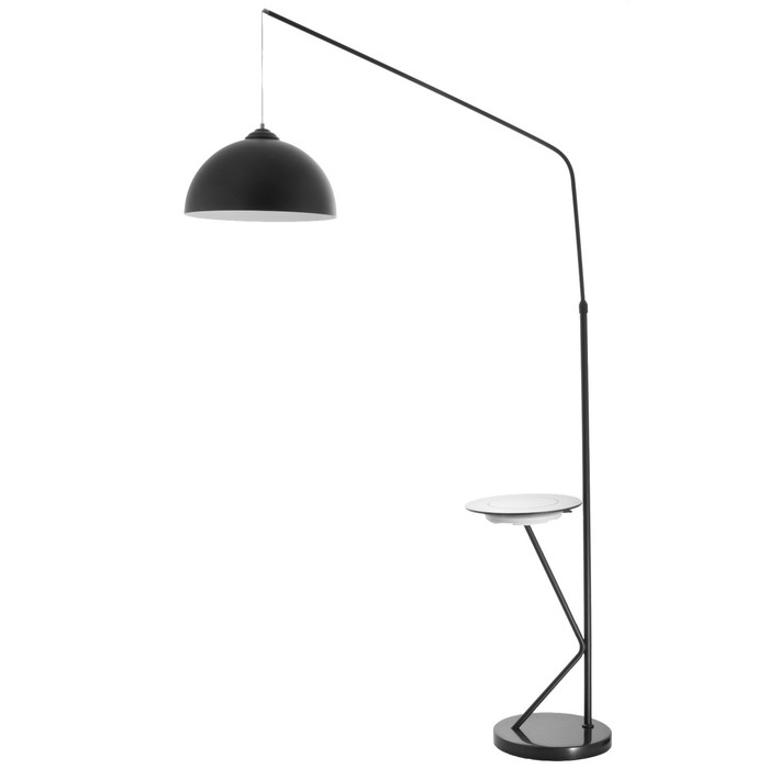 Торшер с беспроводной зарядкой для телефона  "Велл" Е27 40Вт динамик чёрный 90х35х168-185 см   94720 - Фото 1