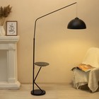 Торшер с беспроводной зарядкой для телефона  "Велл" Е27 40Вт динамик чёрный 90х35х168-185 см   94720 - фото 22255658