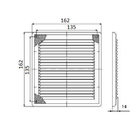 Решетка вентиляционная ZEIN Люкс ЛРР162, 162 х 162 мм, с сеткой, разъемная, регулируемая - фото 9484678