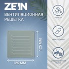 Решетка вентиляционная ZEIN Люкс РМ1212С, 125 х 125 мм, с сеткой, металлическая, серая - Фото 1