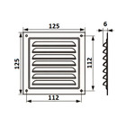 Решетка вентиляционная ZEIN Люкс РМ1212З, 125 х 125 мм, с сеткой, металлическая, золотая - фото 9284815