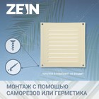 Решетка вентиляционная ZEIN Люкс РМ3030СК, 300 х 300 мм, с сеткой, металл, cлоновая кость 9690281 - фото 13708792