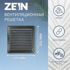 Решетка вентиляционная ZEIN Люкс РМ3030СР, 300 х 300 мм, с сеткой, металлическая, серебряная - фото 302057210
