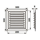 Решетка вентиляционная ZEIN Люкс РМ3030СР, 300 х 300 мм, с сеткой, металлическая, серебряная - фото 9874841