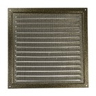 Решетка вентиляционная ZEIN Люкс РМ3030З, 300 х 300 мм, с сеткой, металлическая, золотая - фото 23004209