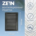 Решетка вентиляционная ZEIN Люкс РМ2030СР, 200×300 мм, с сеткой, металлическая, серебряная - Фото 1