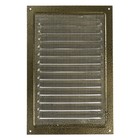 Решетка вентиляционная ZEIN Люкс РМ2030З, 200 х 300 мм, с сеткой, металлическая, золотая - фото 7345311