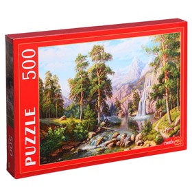 Пазл «В. Потапов. Пейзаж с водопадом», 500 элементов