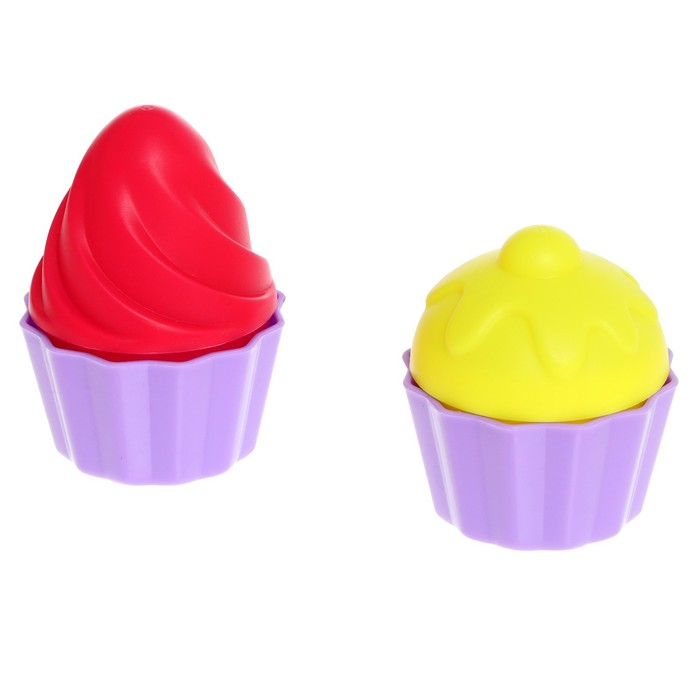 Песочный набор в сетке «Тортик» ведерки, свечки, лопатки, тарелочки, формочки, МИКС 63230