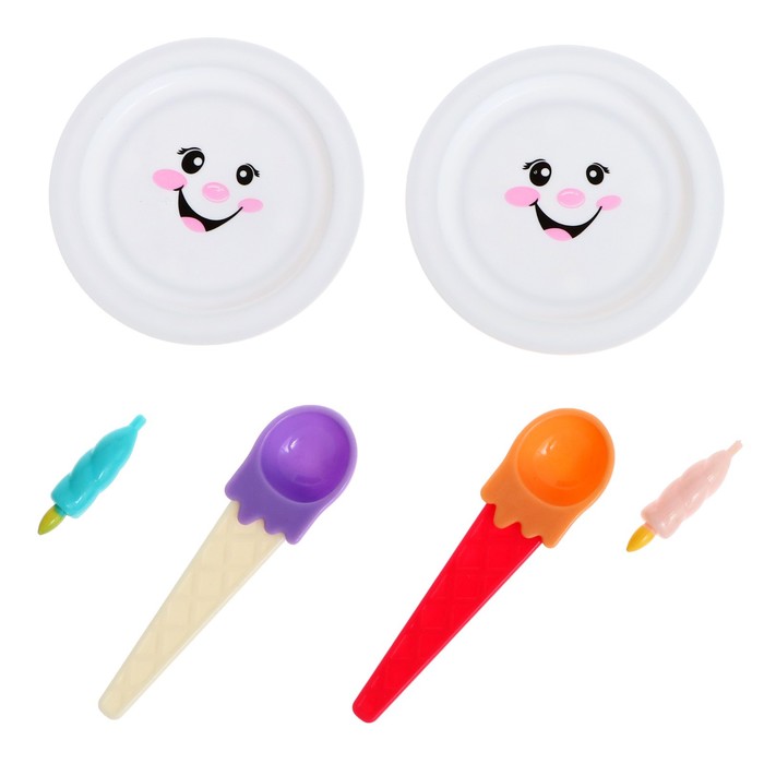 Песочный набор в сетке «Тортик» ведерки, свечки, лопатки, тарелочки, формочки, МИКС 63230