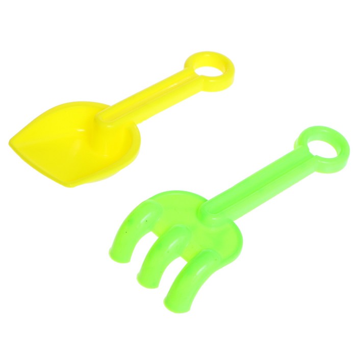 Песочный набор в сетке «Мельница-15»: 3 лопатки, грабли, лейка, формочки 3 шт., МИКС 63232