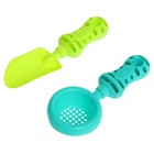 Песочный набор в сетке: ведёрко, лопатка, сито, кораблик, 2 формочки, МИКС - фото 24427011