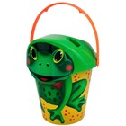 Песочный набор в сетке: ведёрко с крышкой, лейка, грабли, лопатка, формочки 2 шт., МИКС - фото 24247722