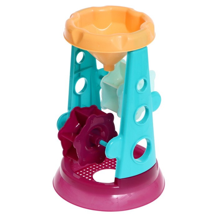 Песочный набор в сетке «Мельница-12»: лопата, грабли, формочки 3 шт., МИКС 63236