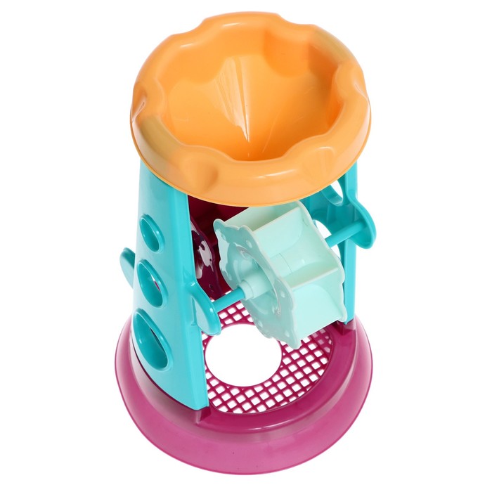 Песочный набор в сетке «Мельница-12»: лопата, грабли, формочки 3 шт., МИКС 63236