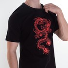 Футболка мужская «Дракон», цвет чёрный/принт красный, размер 48 - Фото 2
