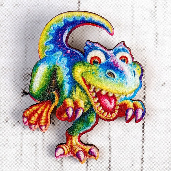 Деревянный значок «Тираннозавр» - Фото 1