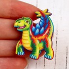 Деревянный значок «Стегозавр» - Фото 2