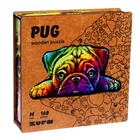 Деревянный пазл с двухслойной крышкой «Мопс» М - фото 24509264