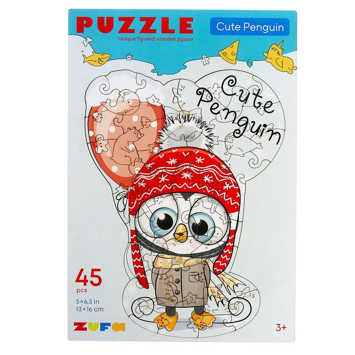 Деревянный пазл «Милый пингвин» S - Фото 1