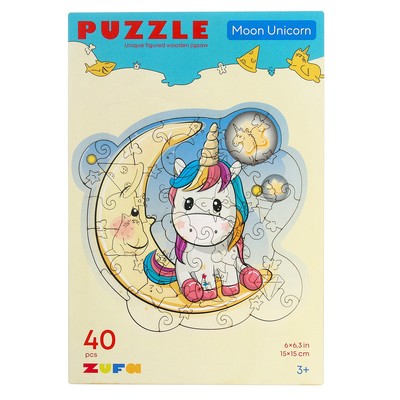 Деревянный пазл «Лунный единорог» S