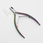 Кусачки маникюрные для кутикулы, изогнутое лезвие, двойная пружина, 10.5 см, длина лезвия-5 мм, цвет хамелеон - Фото 4