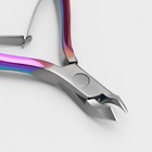 Кусачки маникюрные для кутикулы, изогнутое лезвие, двойная пружина, 10.5 см, длина лезвия-5 мм, цвет хамелеон - Фото 6