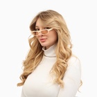 Очки солнцезащитные женские «OneSun. Прямоугольные», uv 400, линза 2.4×5.3 см, бежевый - Фото 4