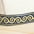 Шапка для бани "Тюбетейка", белая с синей отделочной лентой - Фото 3