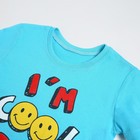 Комплект (футболка/шорты) Смайл для мальчика, цвет голубой/серый, рост 110-116 см  (артикул 9646140)  большой выбор товаров оптом и в розницу по низким ценам с доставкой