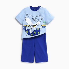 Комплект (футболка/шорты) для мальчика, цвет синий, рост 80 см