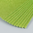 Фетр глиттерный 20х30 см 2 мм, салатовый (комплект 10 шт) - фото 30800212